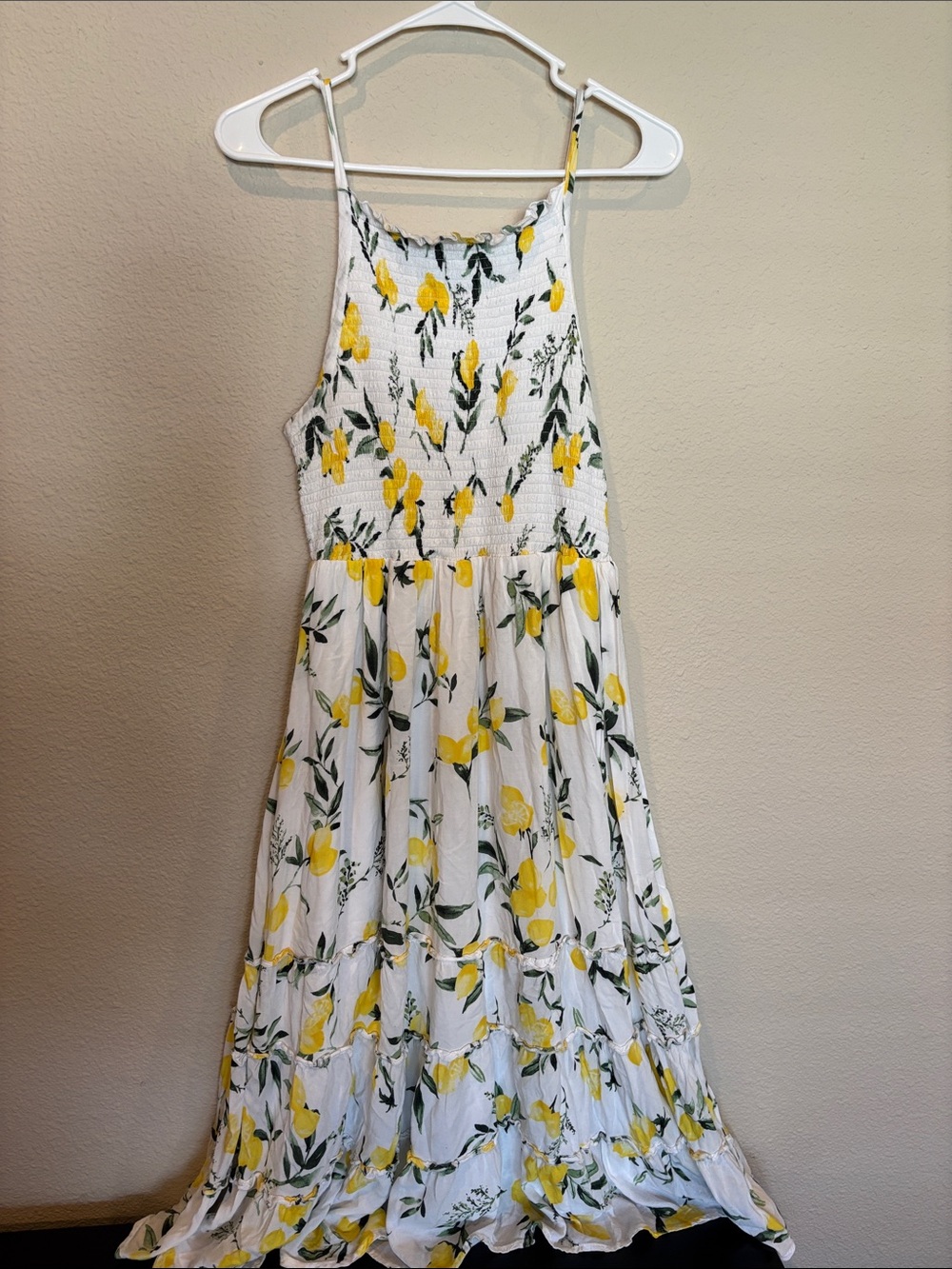 torrid 1X White Lemon-Print Midi Dress